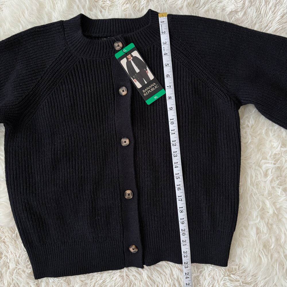 NWT Banana Republic Black Button Front Cardigan, size XL - Picture 9 of 10